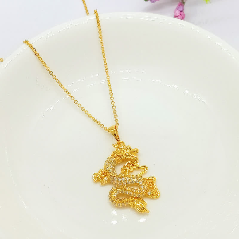 Nimara Ritual Gold Dragon Protection Necklace Pendant