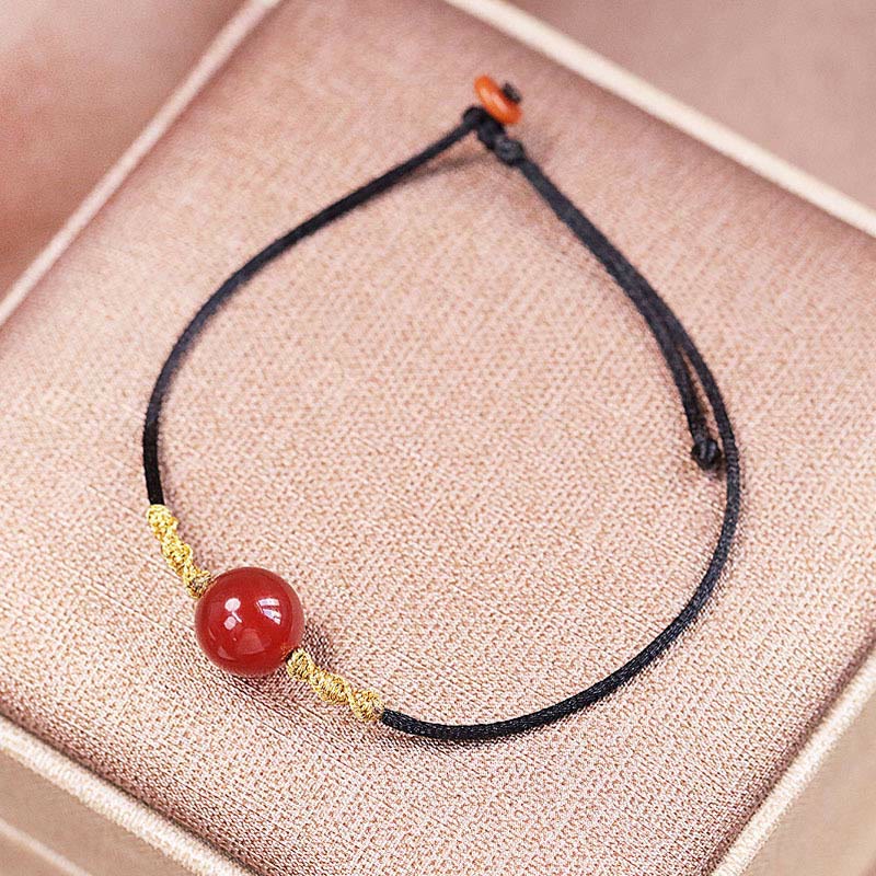 Nimara Ritual Natural Red Agate Chalcedony Self-acceptance Confidence String Bead Bracelet Necklace Pendant