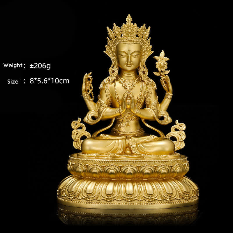 Nimara Ritual Shakyamuni Amitabha Medicine Buddha Figurine Serenity Copper Statue Home Decoration