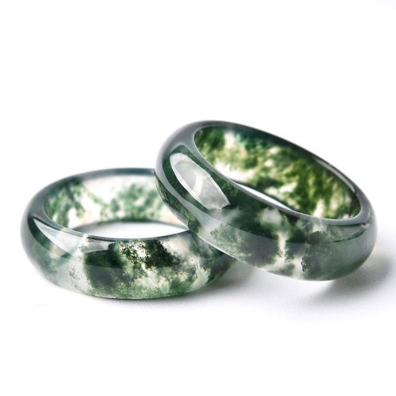 Nimara Ritual Moss Agate Healing Balance Ring