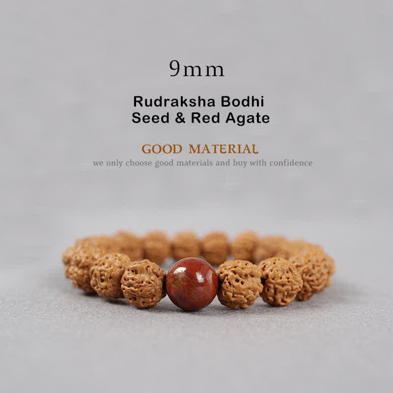 Nimara Ritual Tibet Rudraksha Bodhi Seed Dzi Bead Amber Turquoise Wealth Bracelet