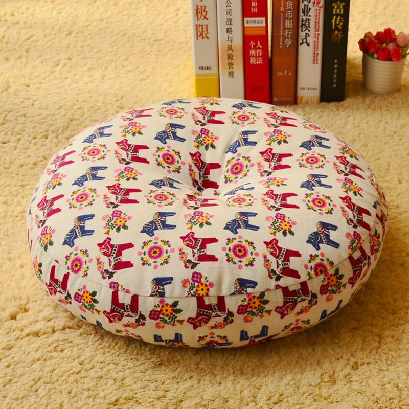 Nimara Ritual Lotus Simple Pattern Linen Meditation Seat Cushion Home Living Room Decoration