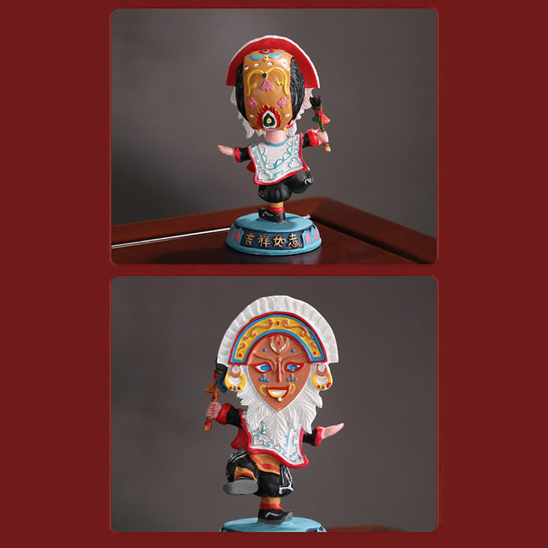 Nimara Ritual Tibetan Opera Face Mask Puppet Home Office Car Decoration Ornament