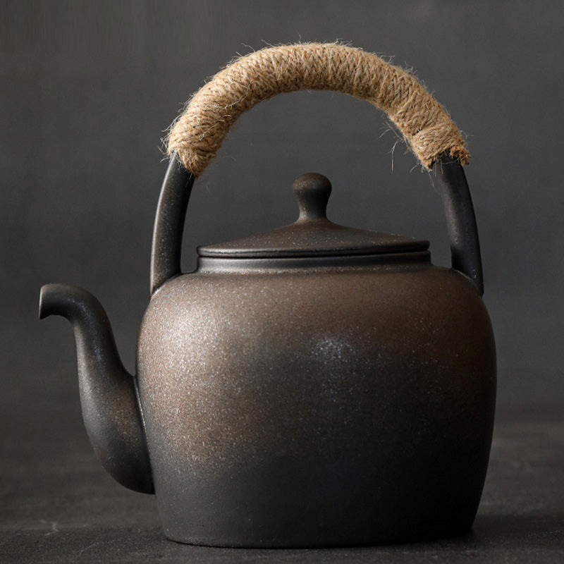 Nimara Ritual Retro Brown Chinese Gongfu Tea Ceramic Kung Fu Teapot 700ml With Base