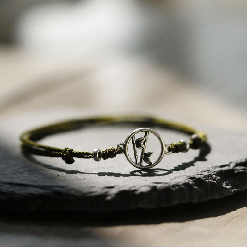 Nimara Ritual 925 Sterling Silver Bamboo Luck String Bracelet