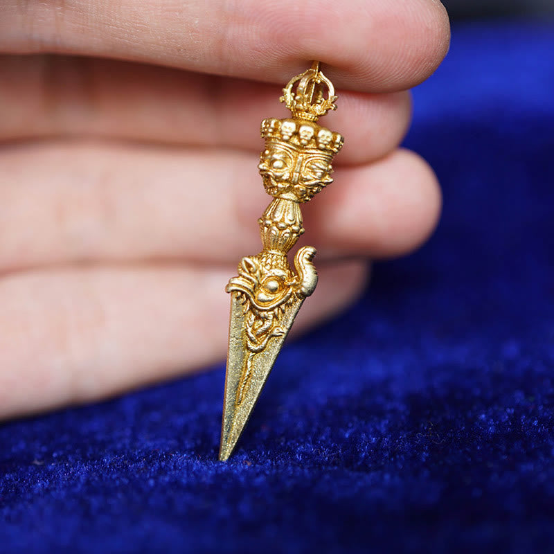 Nimara Ritual Tibet Dorje Vajra Engraved Spiritual Power Pendant Hanging Decoration