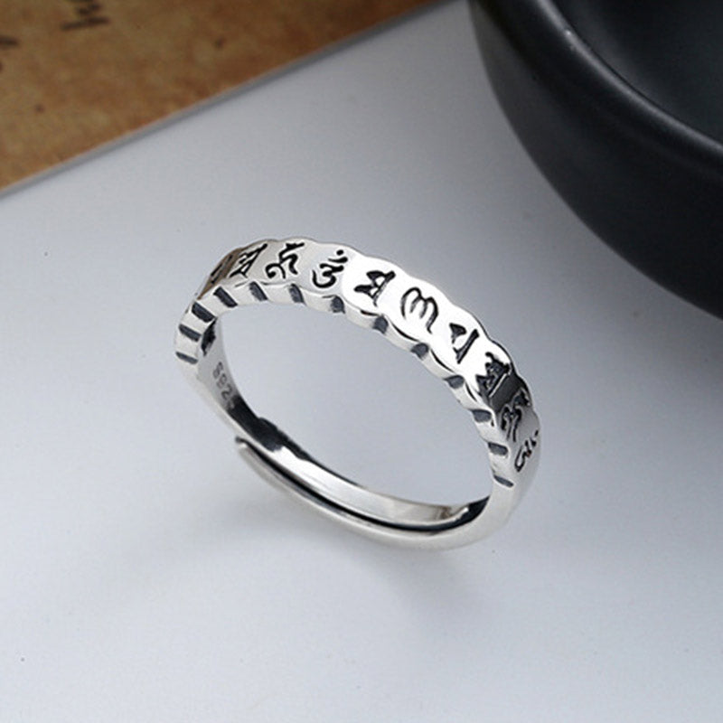 Nimara Ritual 925 Sterling Silver Six True Words Calm Wisdom Ring