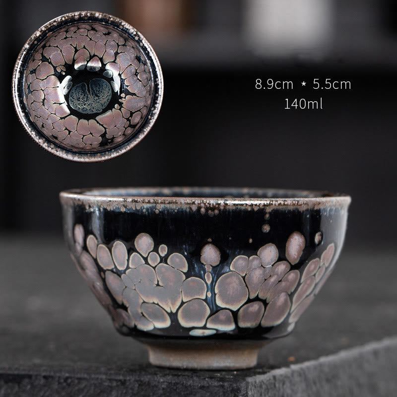 Nimara Ritual Handmade Cherry Blossoms Sakura Design Chinese Jianzhan Ceramic Teacup Kung Fu Tea Cup