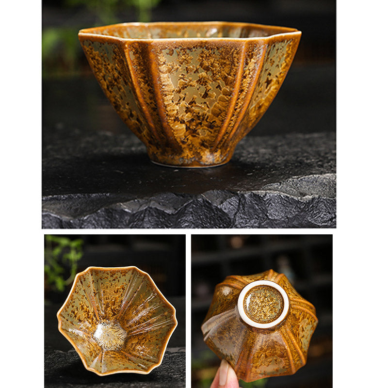 Nimara Ritual Colorful Brown Ceramic Teacup Kung Fu Tea Cup Bowl