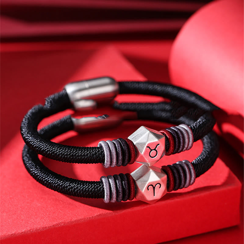 Nimara Ritual 999 Sterling Silver 12 Constellations of the Zodiac Blessing Handmade String Bracelet