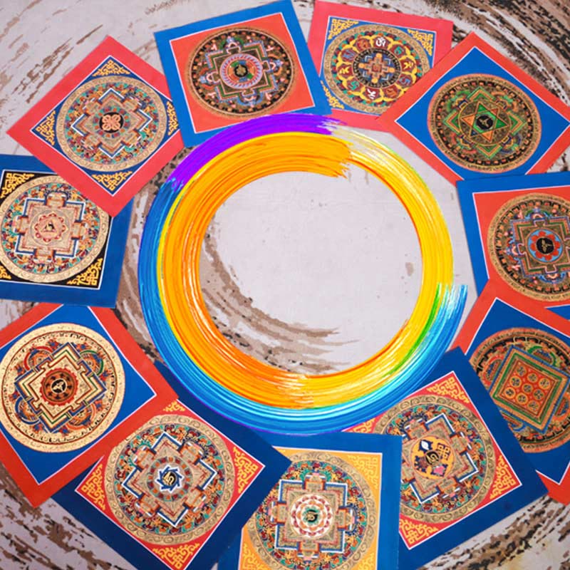 Nimara Ritual Tibetan Handmade Thangka Painting Blessing Thangka Blind Box Random Color Pattern