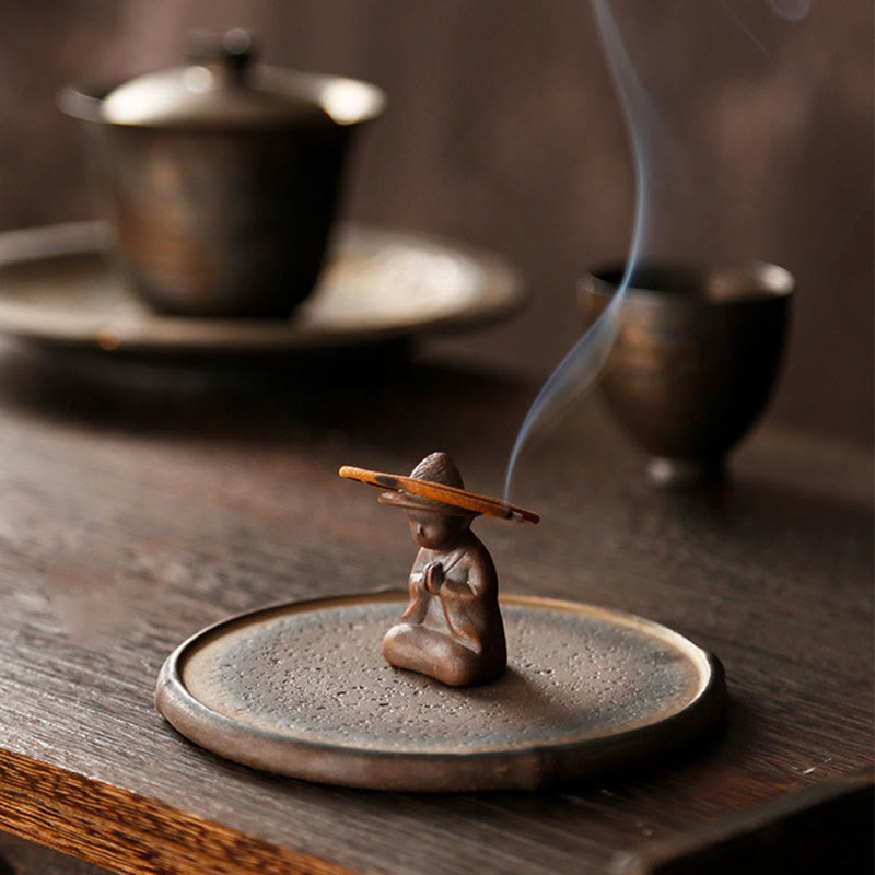 Nimara Ritual Small Person Meditation Ceramic Spiritual Healing Incense Burner