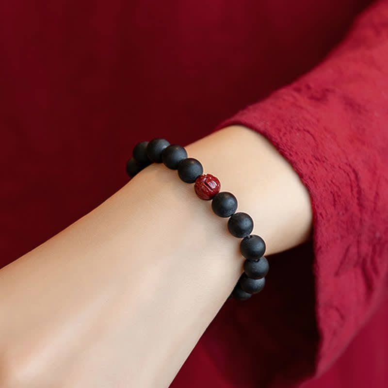 Nimara Ritual Tibetan Cypress Cinnabar Lotus Healing Bracelet