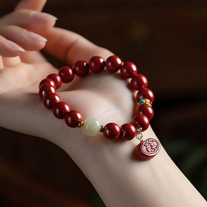 Nimara Ritual Cinnabar Jade Healing Protection Charm Bracelet