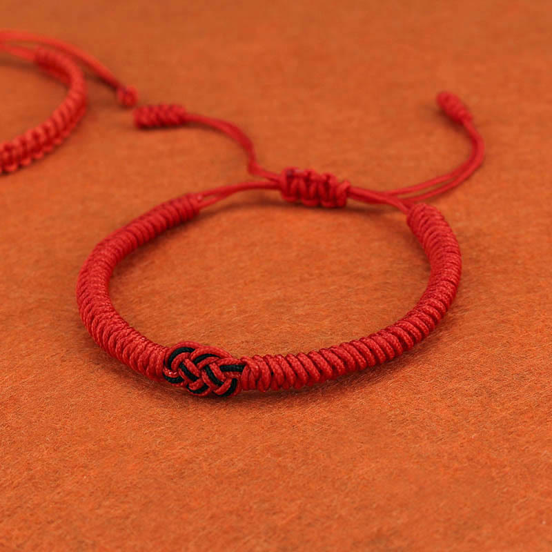 Nimara Ritual 2Pcs Tibetan Luck Chinese Knot Protection String Bracelet