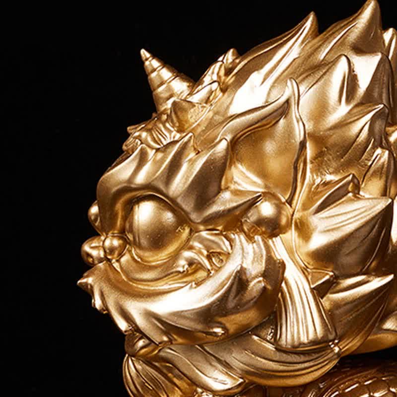 Nimara Ritual Lion Statue Strength Resin Home Office Decoration