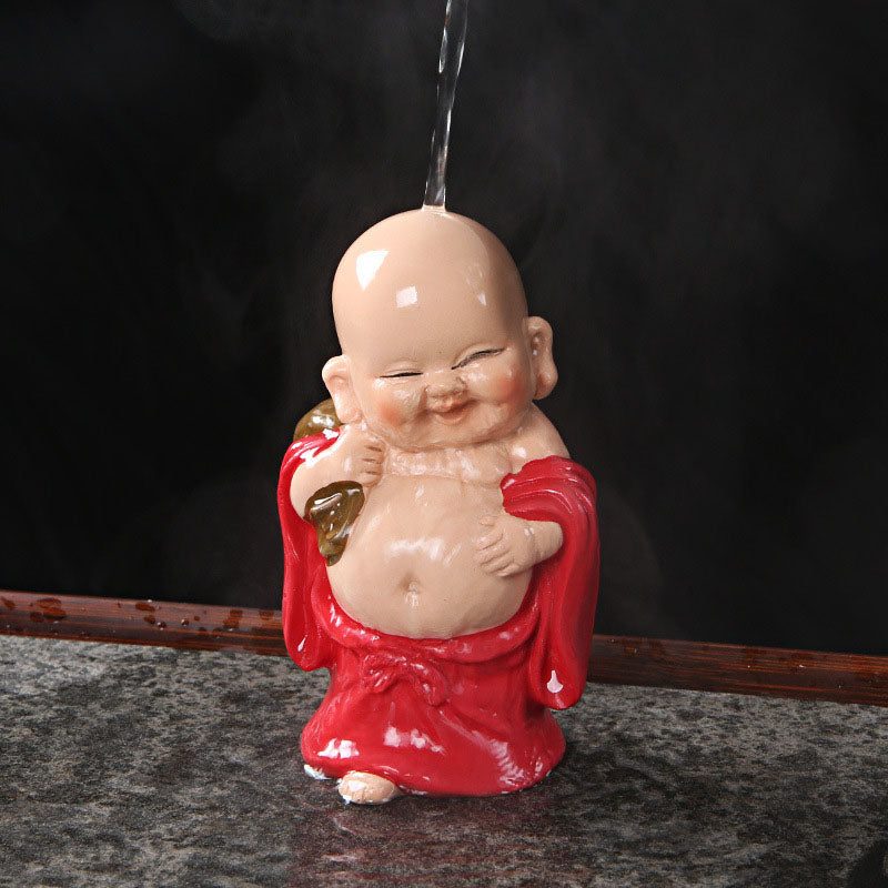 Nimara Ritual Color Changing Laughing Buddha Resin Tea Pet Wealth Home Figurine Decoration