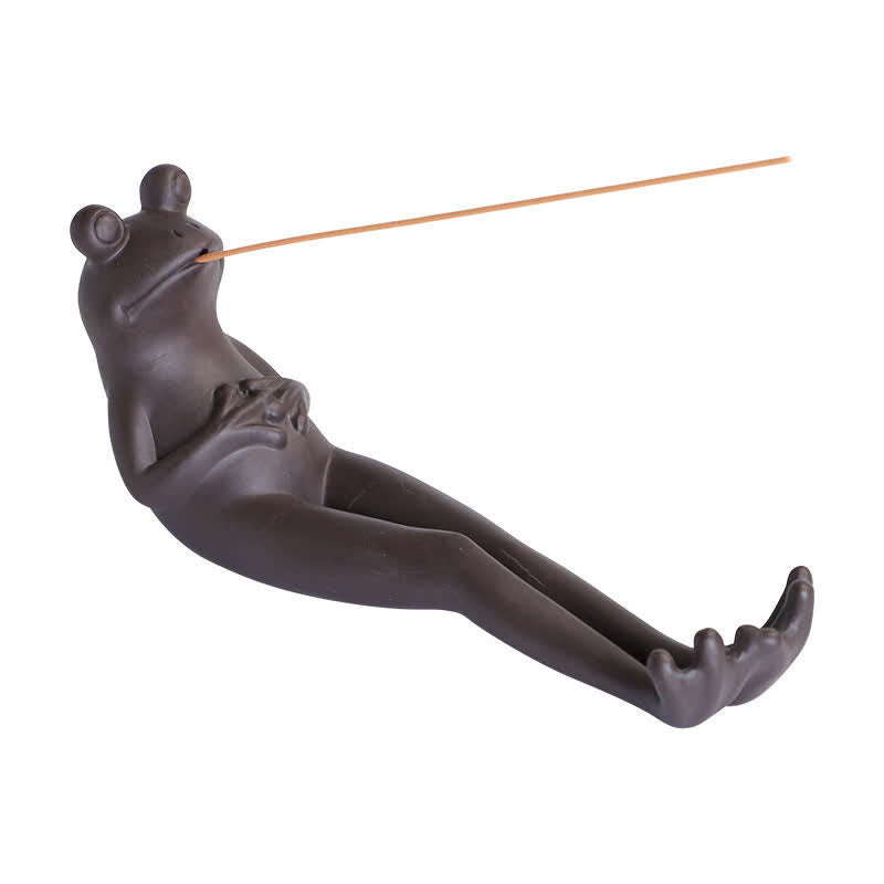 Nimara Ritual Meditation Frog Ceramic Spiritual Healing Incense Burner