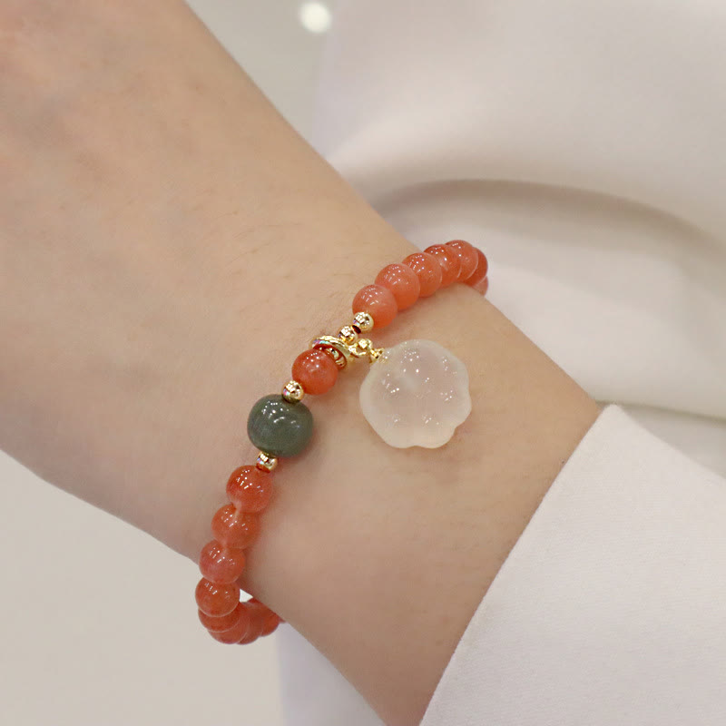 Nimara Ritual Red Agate Chalcedony Cat Paw Jade Confidence Bracelet