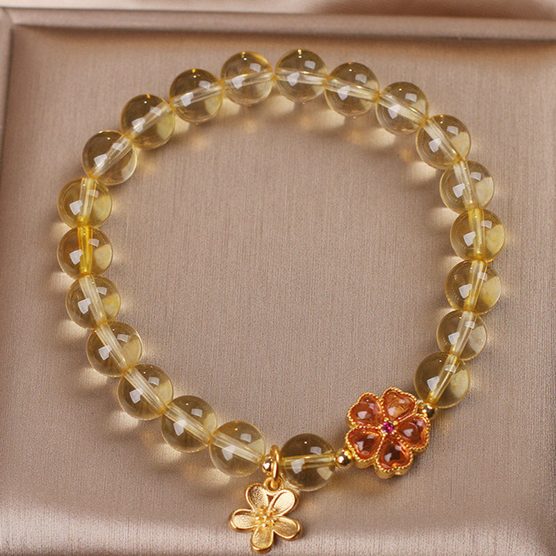 Nimara Ritual Natural Citrine Flower Charm Prosperity Protection Bracelet