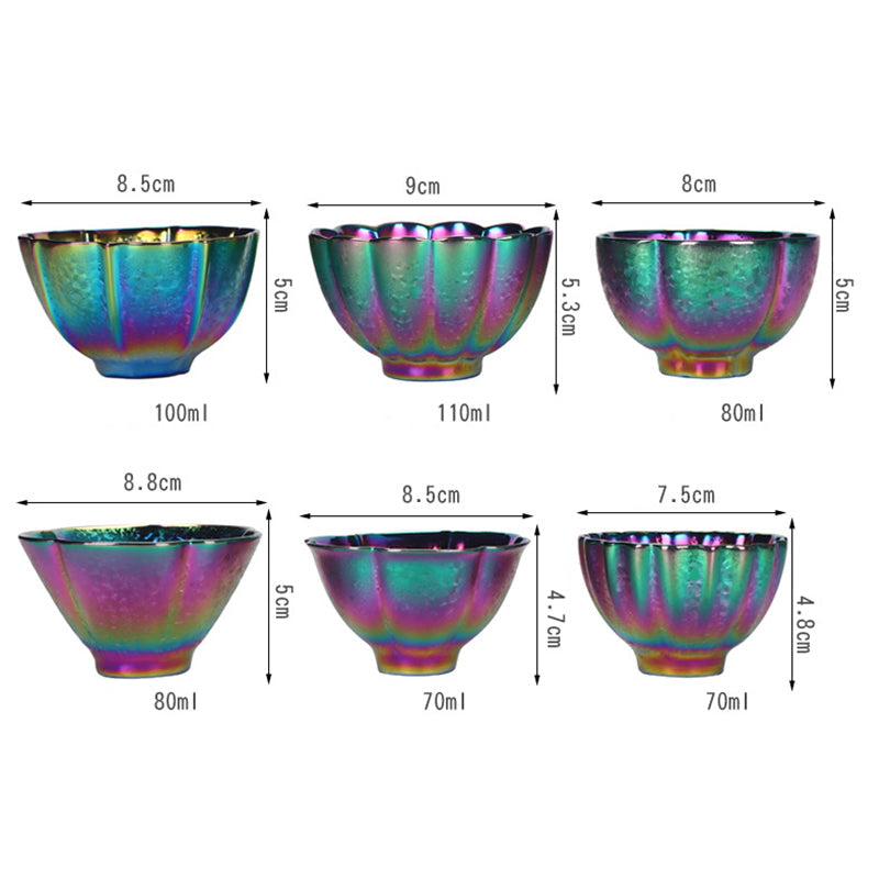 Nimara Ritual Rainbow Color Jianzhan Ceramic Teacup Kung Fu Tea Cup Bowl
