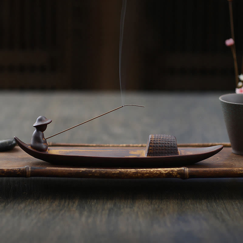 Nimara Ritual A Lonely Fisherman Afloat Ceramic Healing Incense Burner