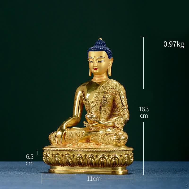Nimara Ritual Buddha Shakyamuni Figurine Enlightenment Copper Statue Home Offering Decoration