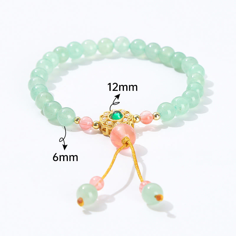 Nimara Ritual Green Aventurine Luck Bead Tassel Bracelet