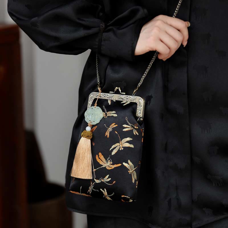 Nimara Ritual Small Dragonfly Metal Chain Crossbody Bag Shoulder Bag Cellphone Bag