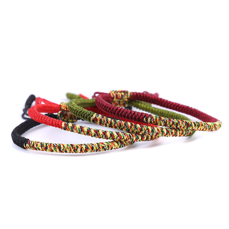Nimara Ritual Tibetan Handmade Multicolor King Kong Knot Luck Strength Braided Bracelet
