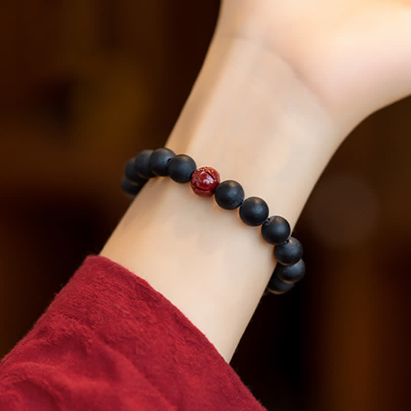 Nimara Ritual Tibetan Cypress Cinnabar Lotus Healing Bracelet