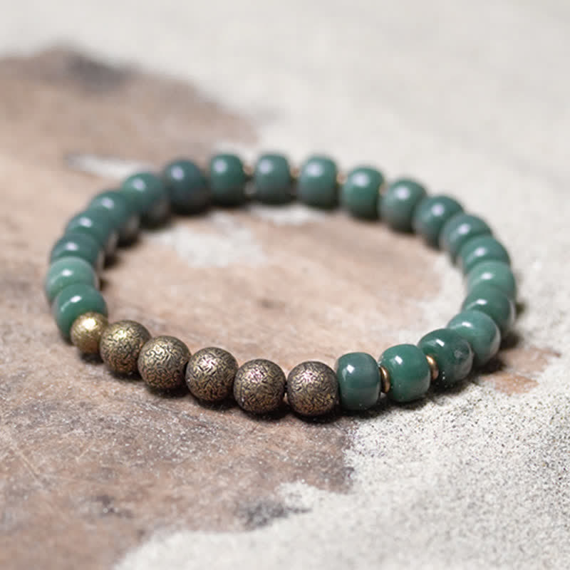 Nimara Ritual Tibetan Cyan Bodhi Seed Copper Success Bracelet
