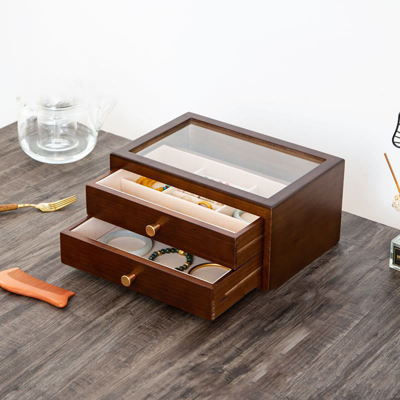 Nimara Ritual Retro Solid Wood Jewelry Box Jewelry Storage Box With Drawer