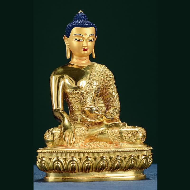 Nimara Ritual Buddha Shakyamuni Figurine Enlightenment Copper Statue Home Offering Decoration