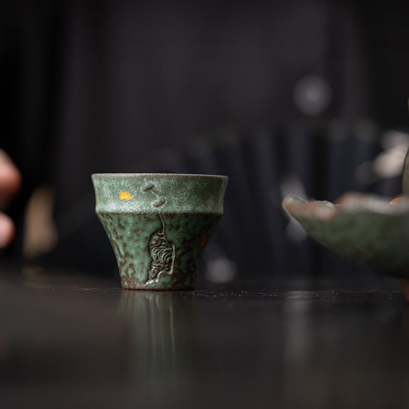 Nimara Ritual Small Vintage Style Ceramic Teacup Kung Fu Tea Cup 50ml