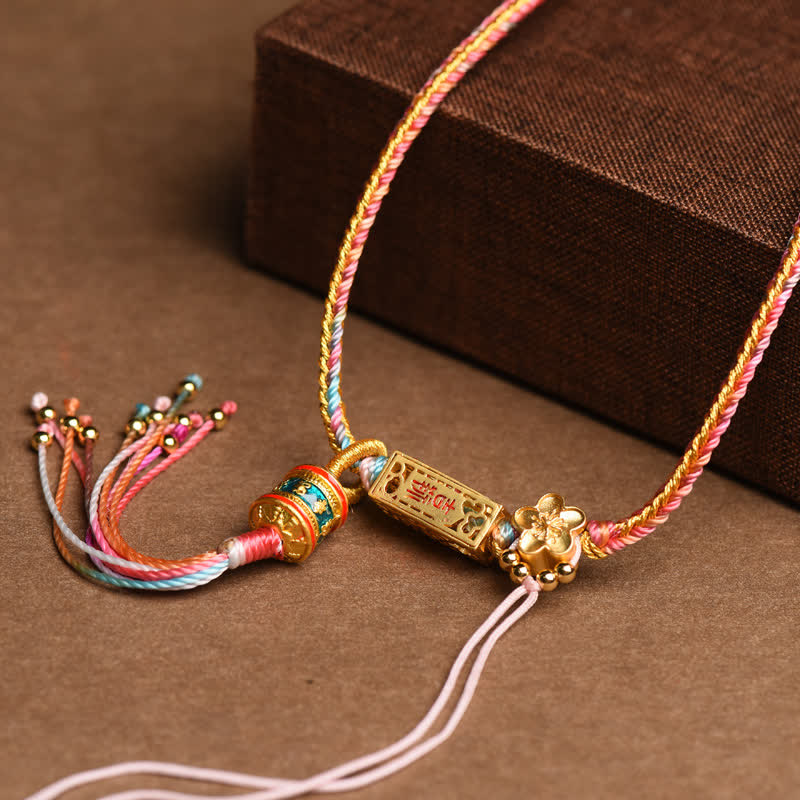 Nimara Ritual Colorful String Copper Wealth Necklace Pendant
