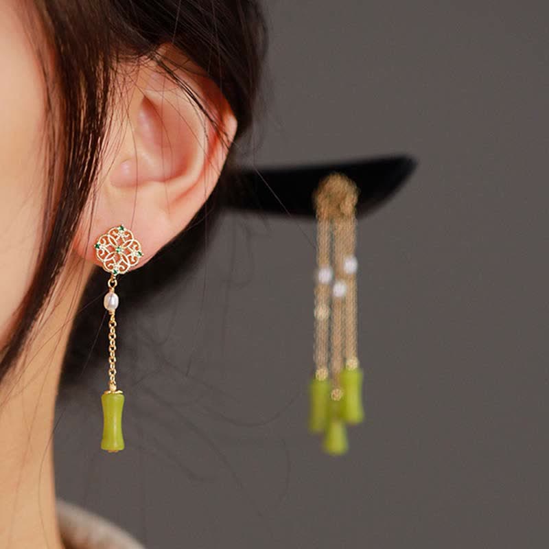 Nimara Ritual Natural Peridot Ebony Wood Love Tassels Hairpin