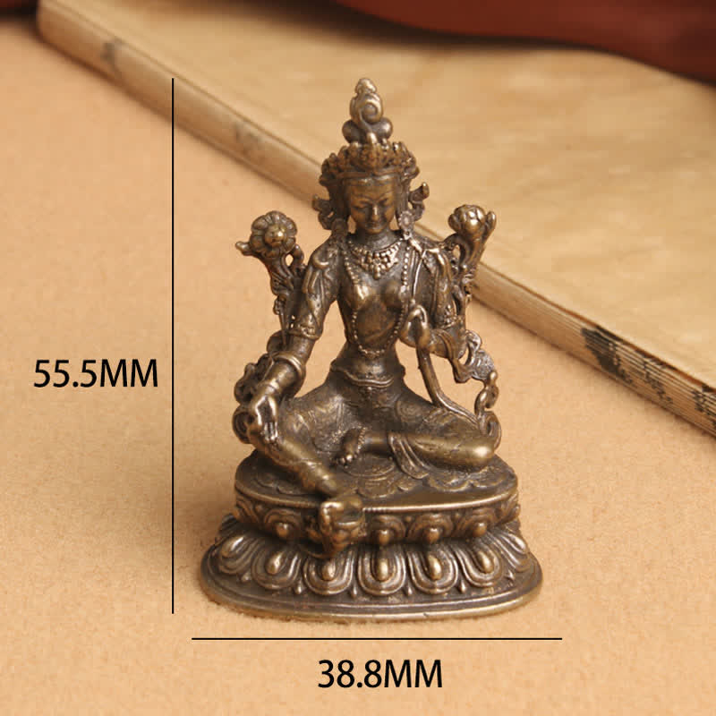 Nimara Ritual Bodhisattva Green Tara Calm Hope Copper Statue Decoration