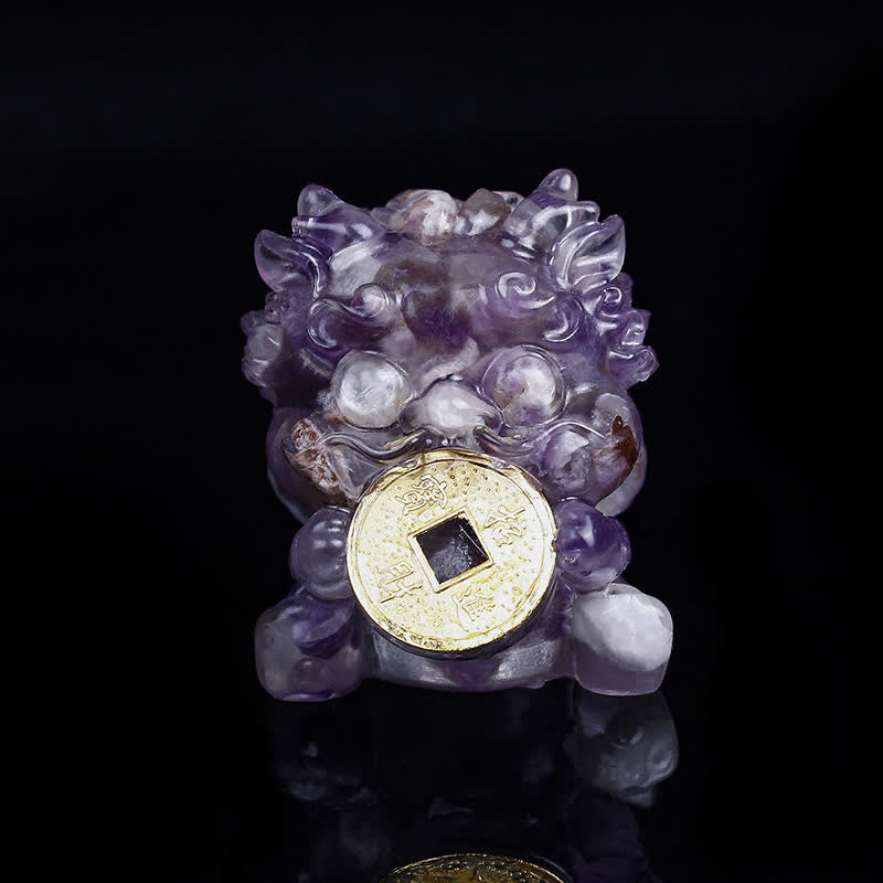 Nimara Ritual Handmade Cute PiXiu Gold Coin Crystal Fengshui Energy Wealth Fortune Home Decoration
