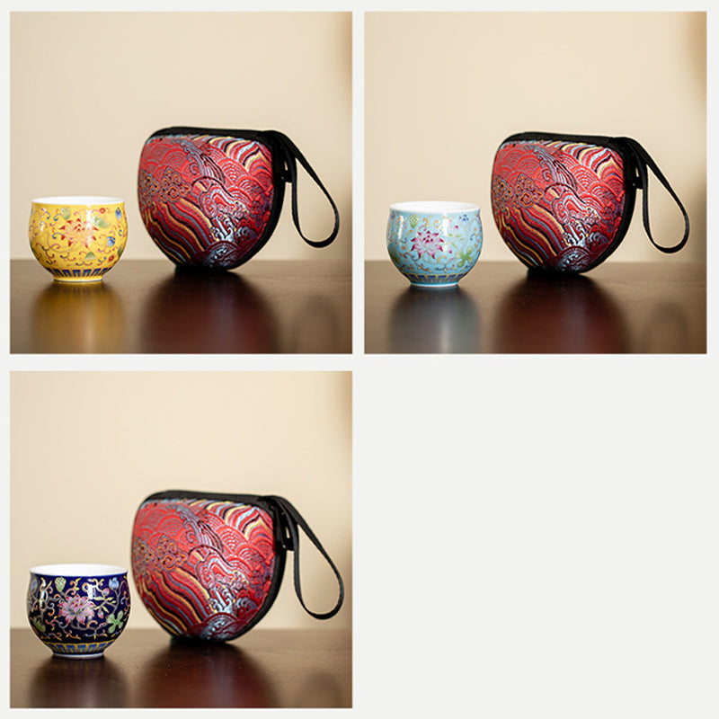 Nimara Ritual Lotus Flower Pod Pattern Ceramic Teacup Kung Fu Tea Cup 80ml