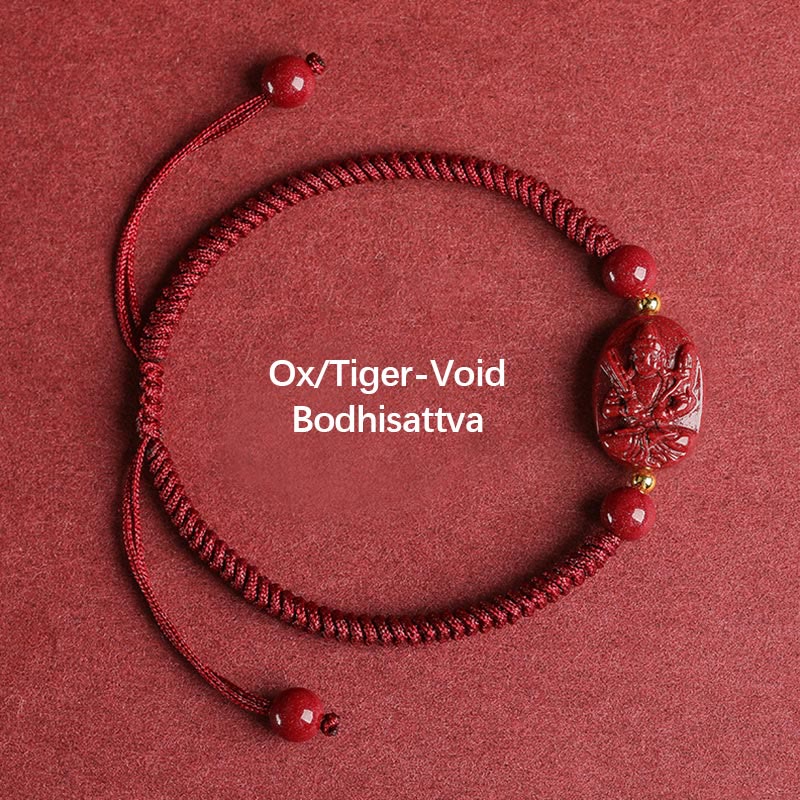 Nimara Ritual Chinese Zodiac Natal Buddha Cinnabar Keep Away Evil Spirits Rope Bracelet