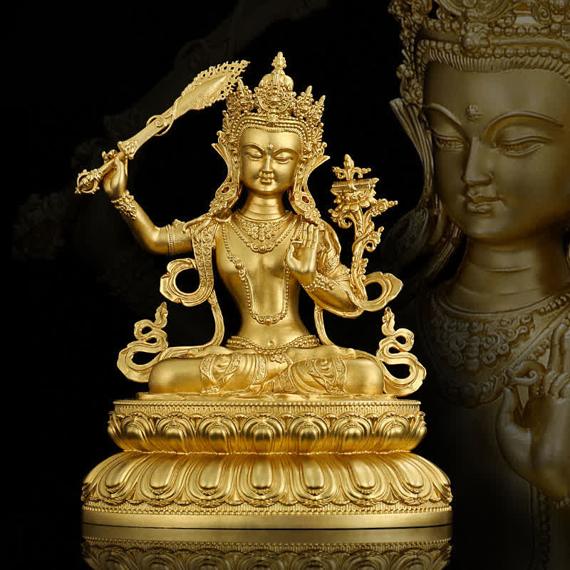 Nimara Ritual Shakyamuni Amitabha Medicine Buddha Figurine Serenity Copper Statue Home Decoration