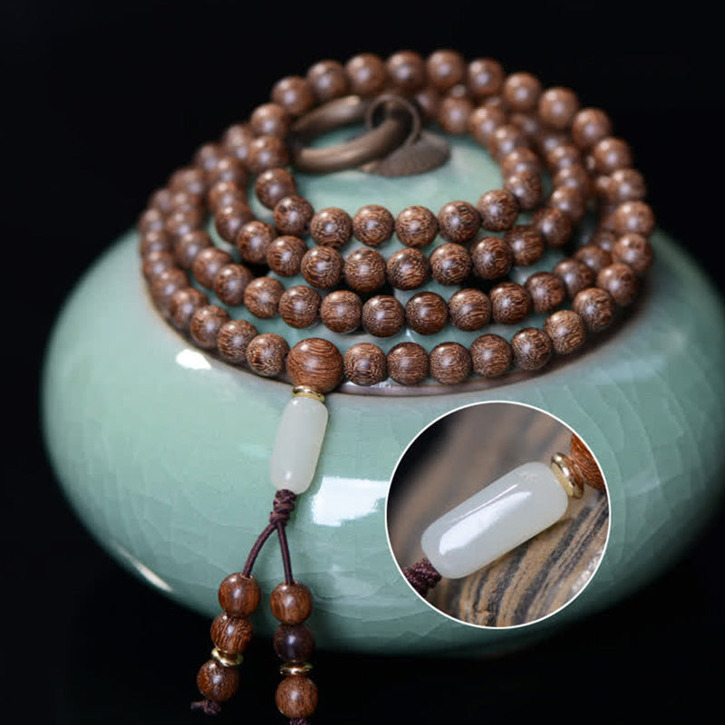 Nimara Ritual 108 Mala Beads Rosewood Jade Calm Bracelet