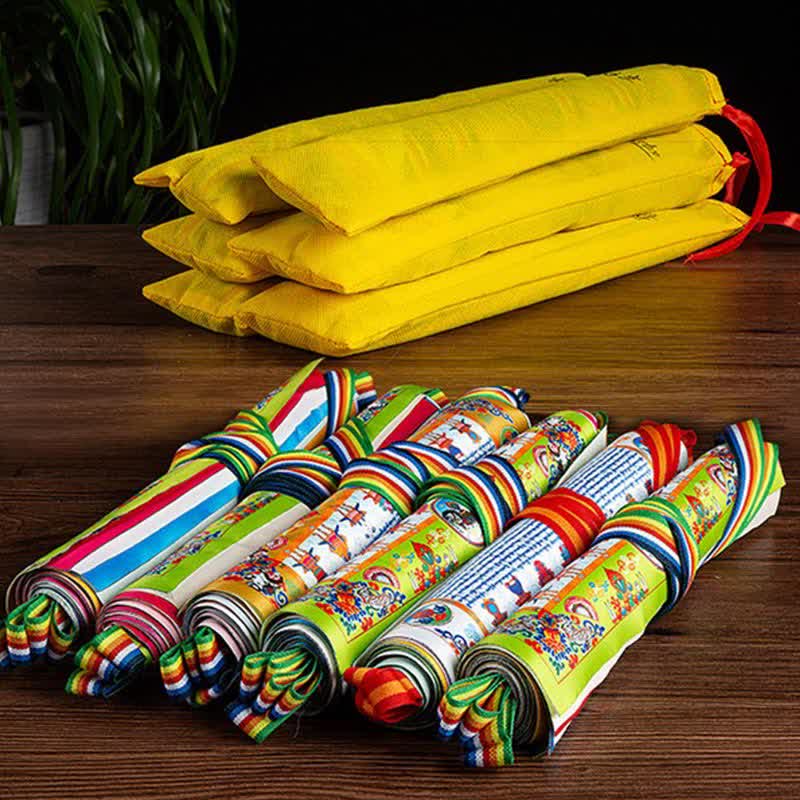 Nimara Ritual Tibetan 10 Colors Windhorse Buddha Healing Auspicious Outdoor Prayer Flag