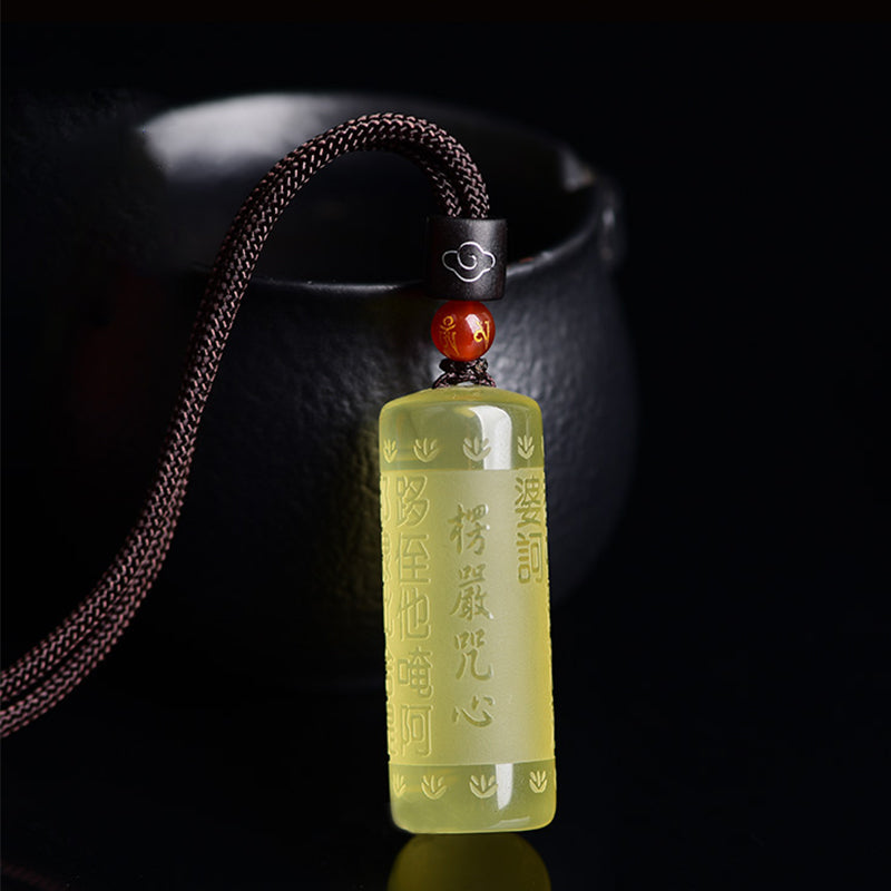 Nimara Ritual Heart Sutra Citrine Happiness Strength Necklace Pendant