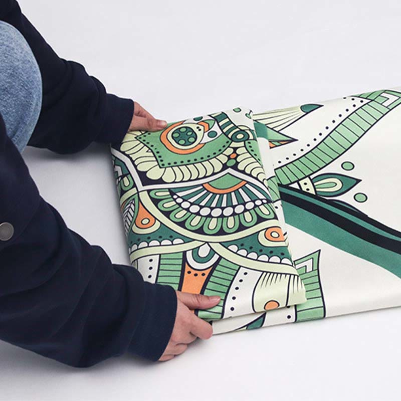 Nimara Ritual Tibetan Lotus Mandala Enlightenment Foldable Natural Rubber Yoga Mat Decoration