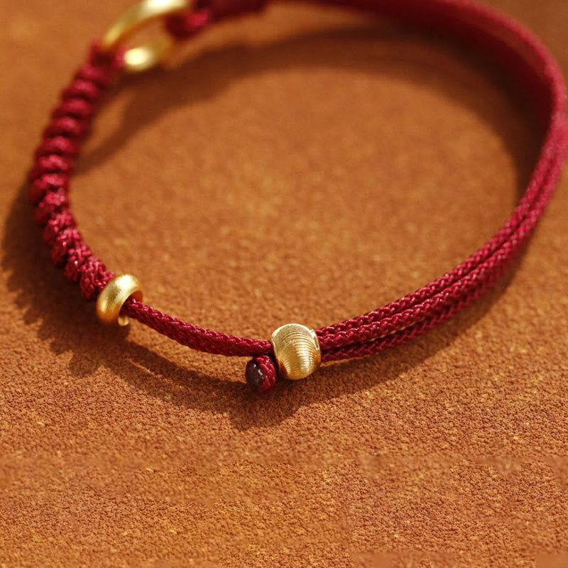Nimara Ritual Alloy Peace Buckle Luck Red String Bracelet