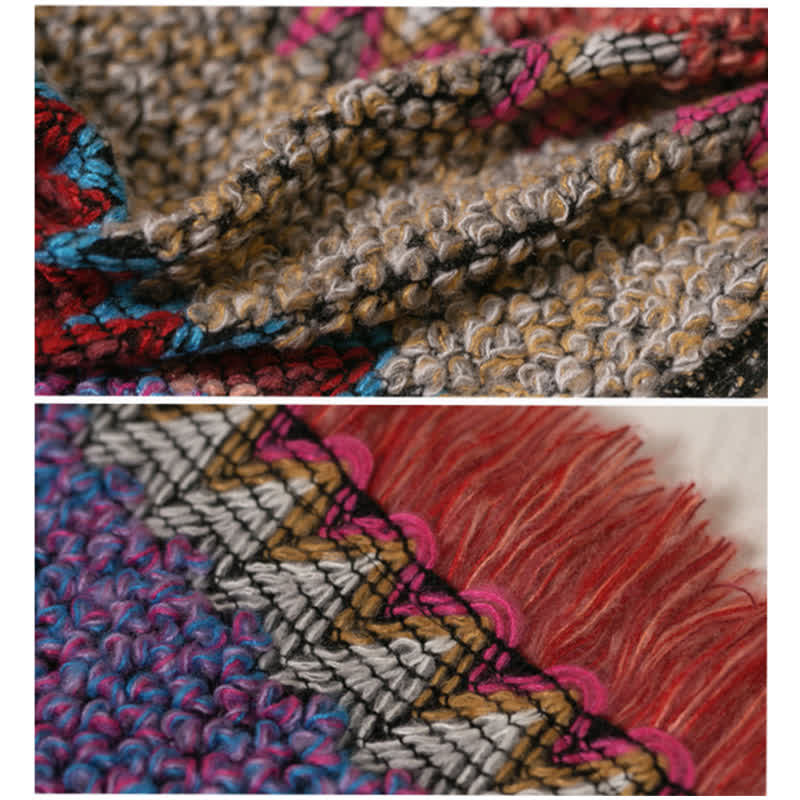 Nimara Ritual Tibetan Shawl Warm Cloak Tibetan Tassel Scarf