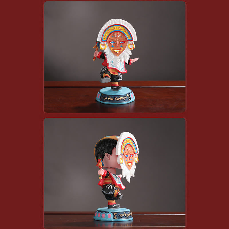 Nimara Ritual Tibetan Opera Face Mask Puppet Home Office Car Decoration Ornament