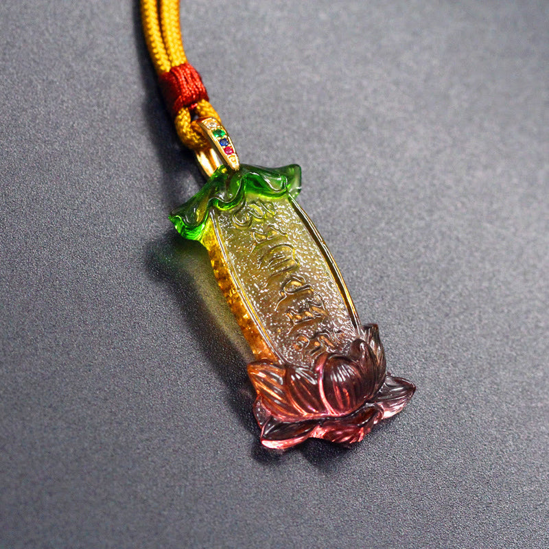 Nimara Ritual Buddha Liuli Lotus Six Character Om Mani Padme Hum Peace Necklace